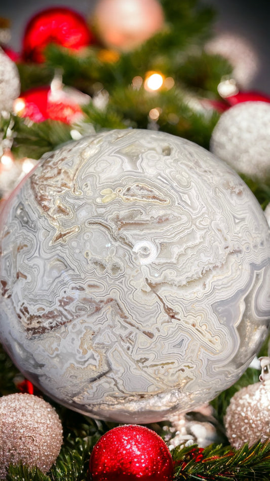 Crazy lace agate sphere
