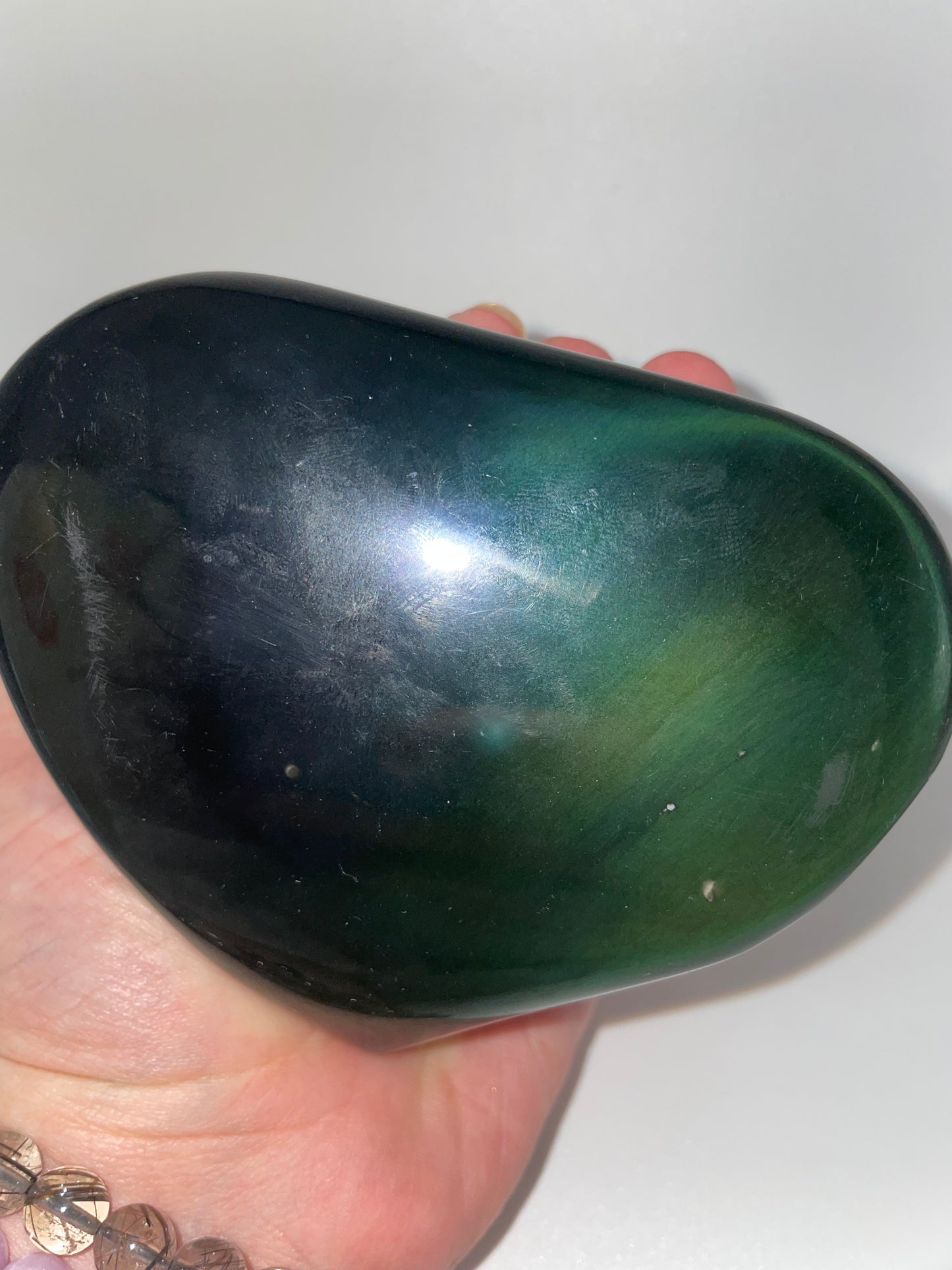 Rainbow obsidian heart