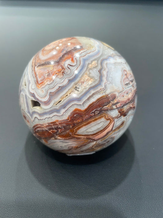 Crazy lace agate sphere