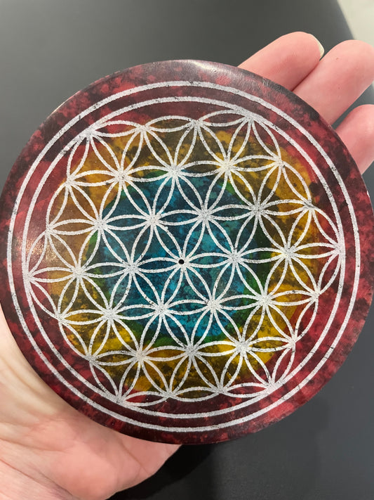 Chakra flower of life incense holder