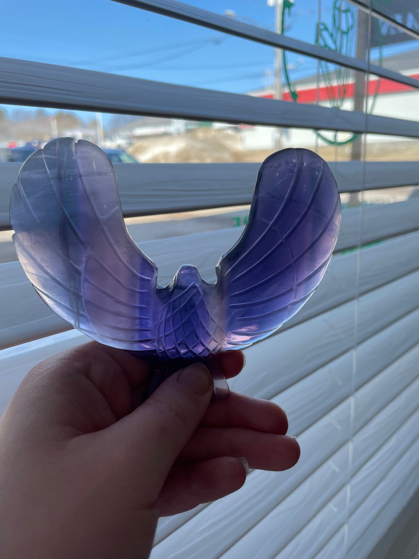 Spinning fluorite eagle