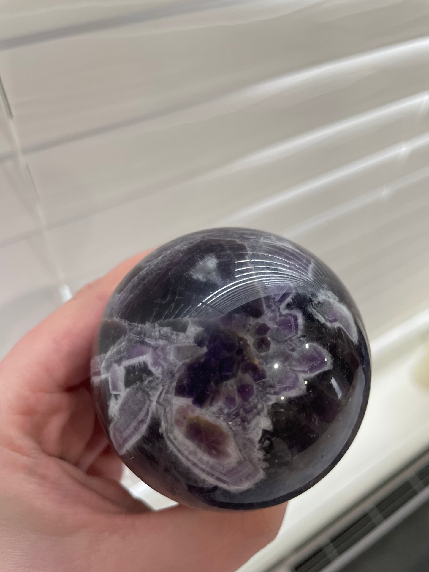 Chevron amethyst sphere