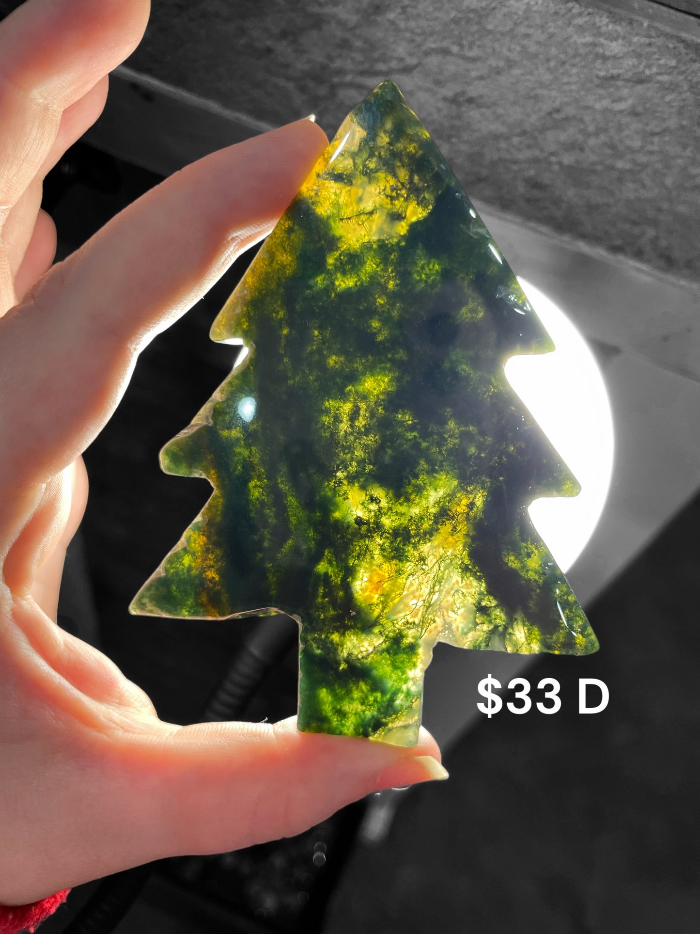 Moss agate Christmas trees