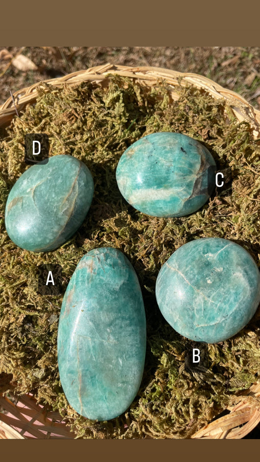 Amazonite palm stone