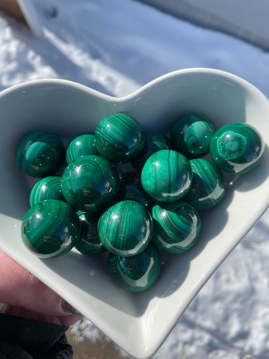 Malachite spheres