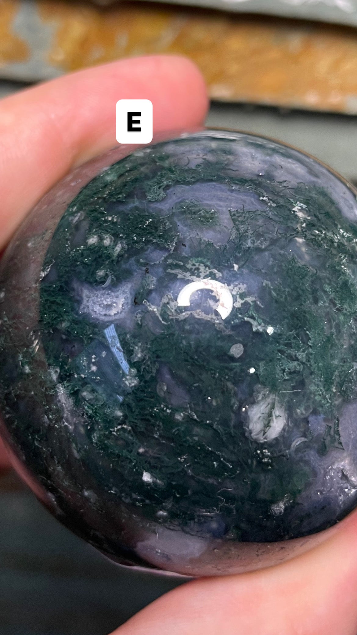 Moss agate sphere (high quality)