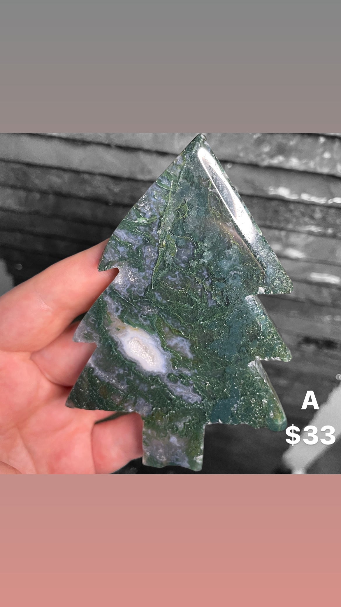 Moss agate Christmas trees