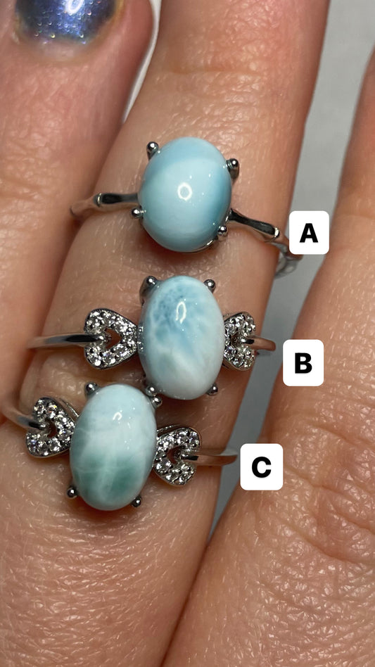 Larimar ring 925 sliver