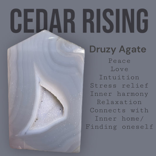 Druzy agate tower