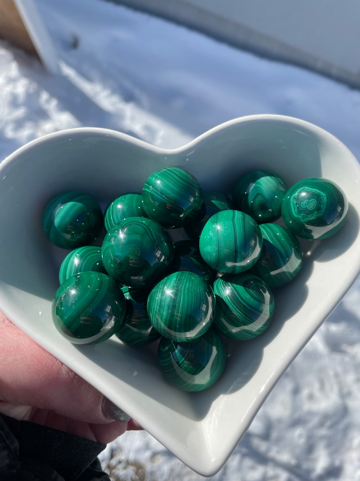 Malachite spheres