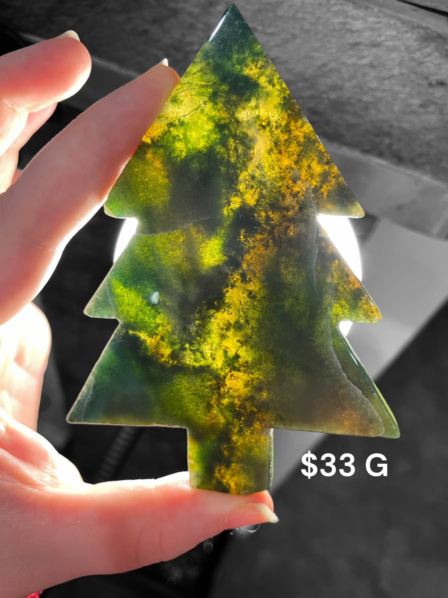 Moss agate Christmas trees