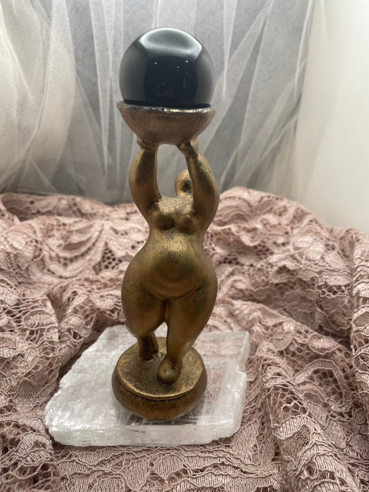 Women body sphere stand