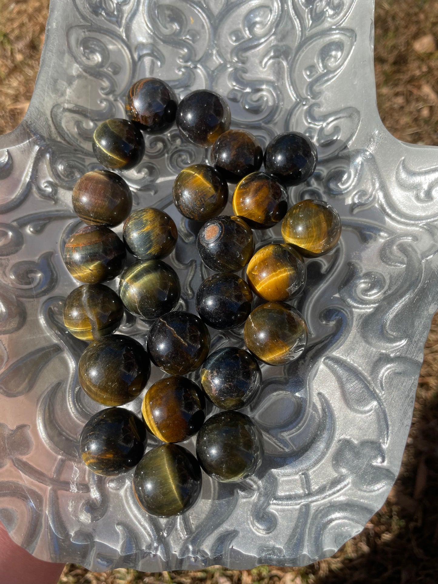 Blue tigers eye mini sphere