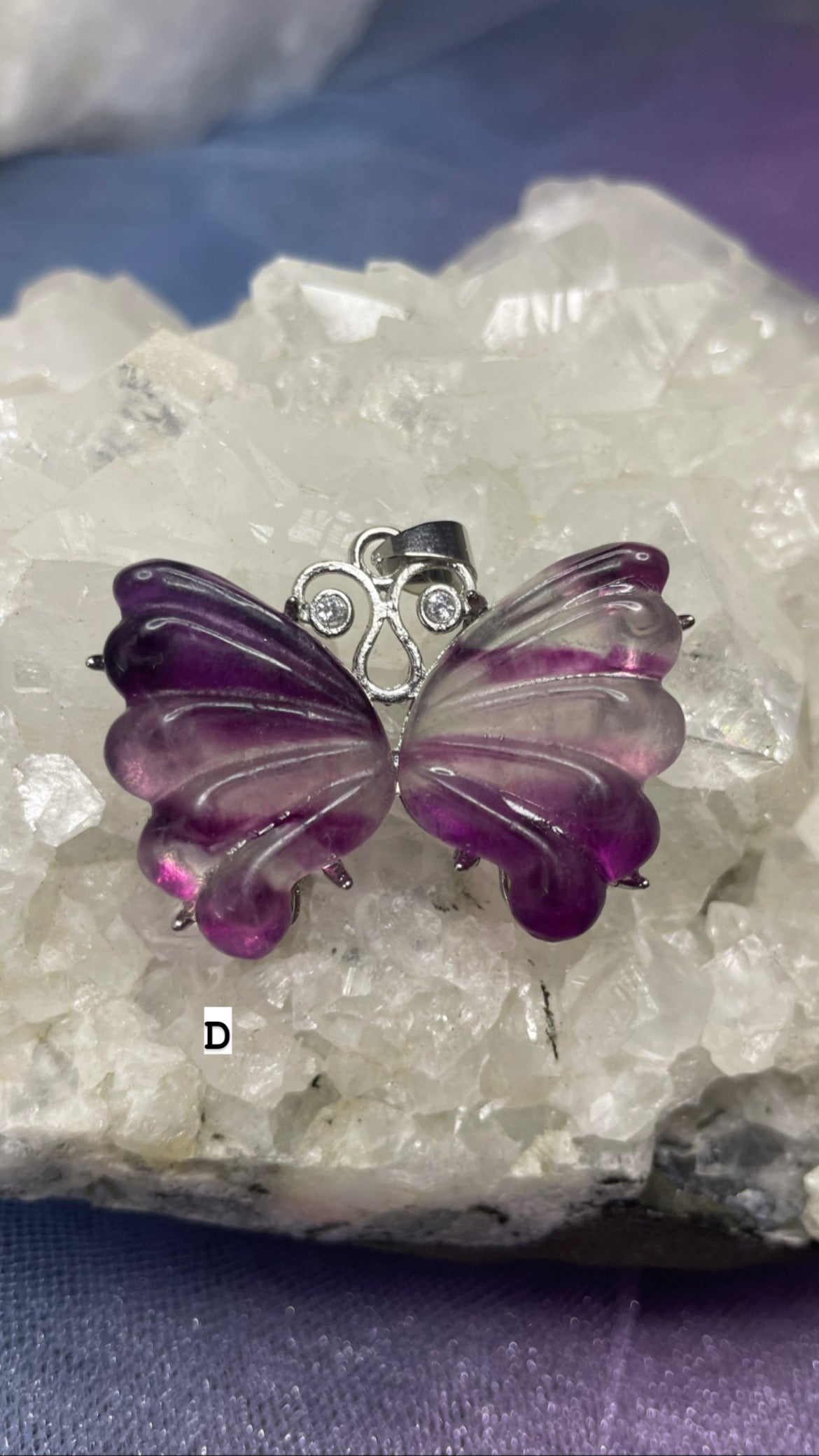 Fluorite butterfly pendants