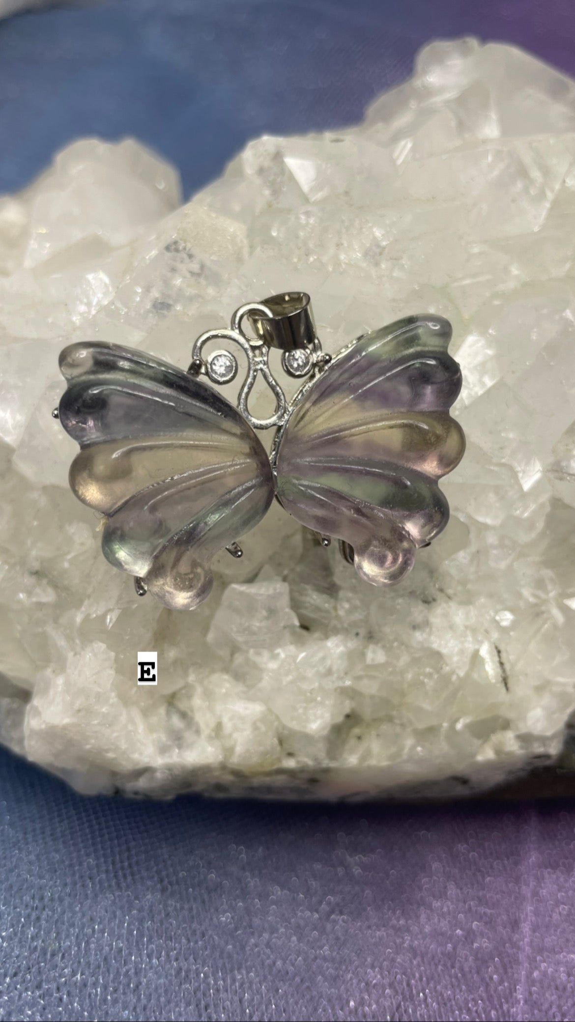 Fluorite butterfly pendants