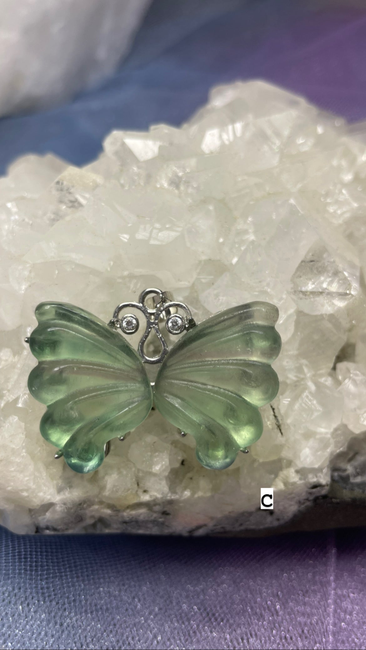 Fluorite butterfly pendants