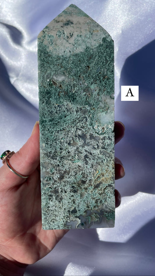 Moss agate towers