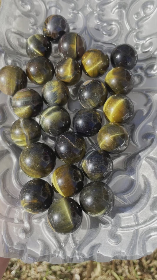 Blue tigers eye mini sphere