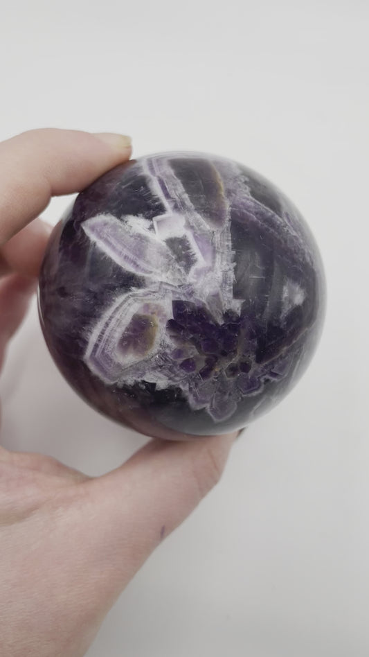 Chevron amethyst sphere