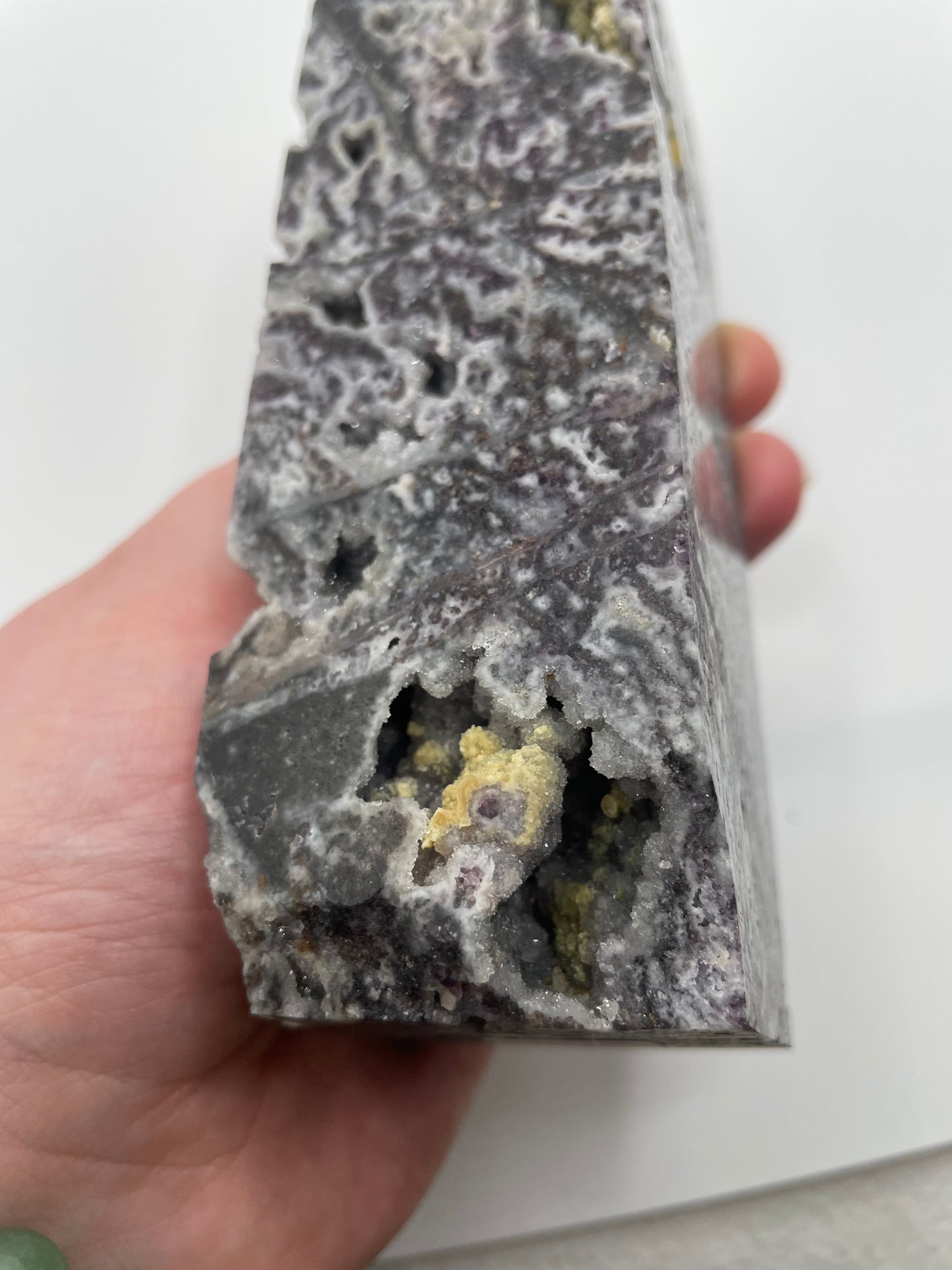 Purple sphalerite tower