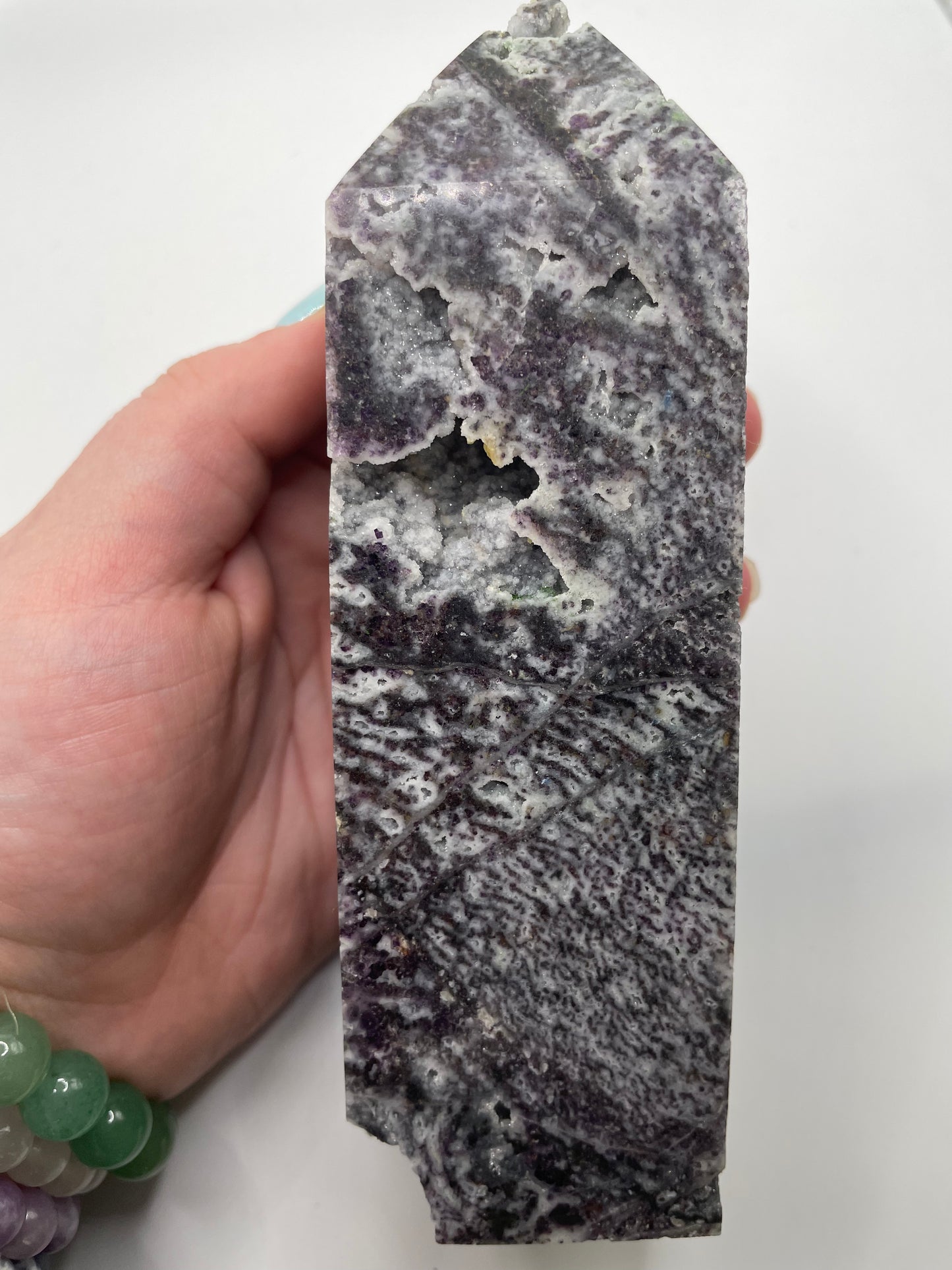 Purple sphalerite tower