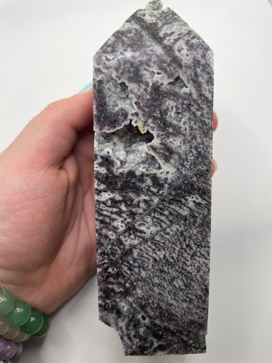 Purple sphalerite tower