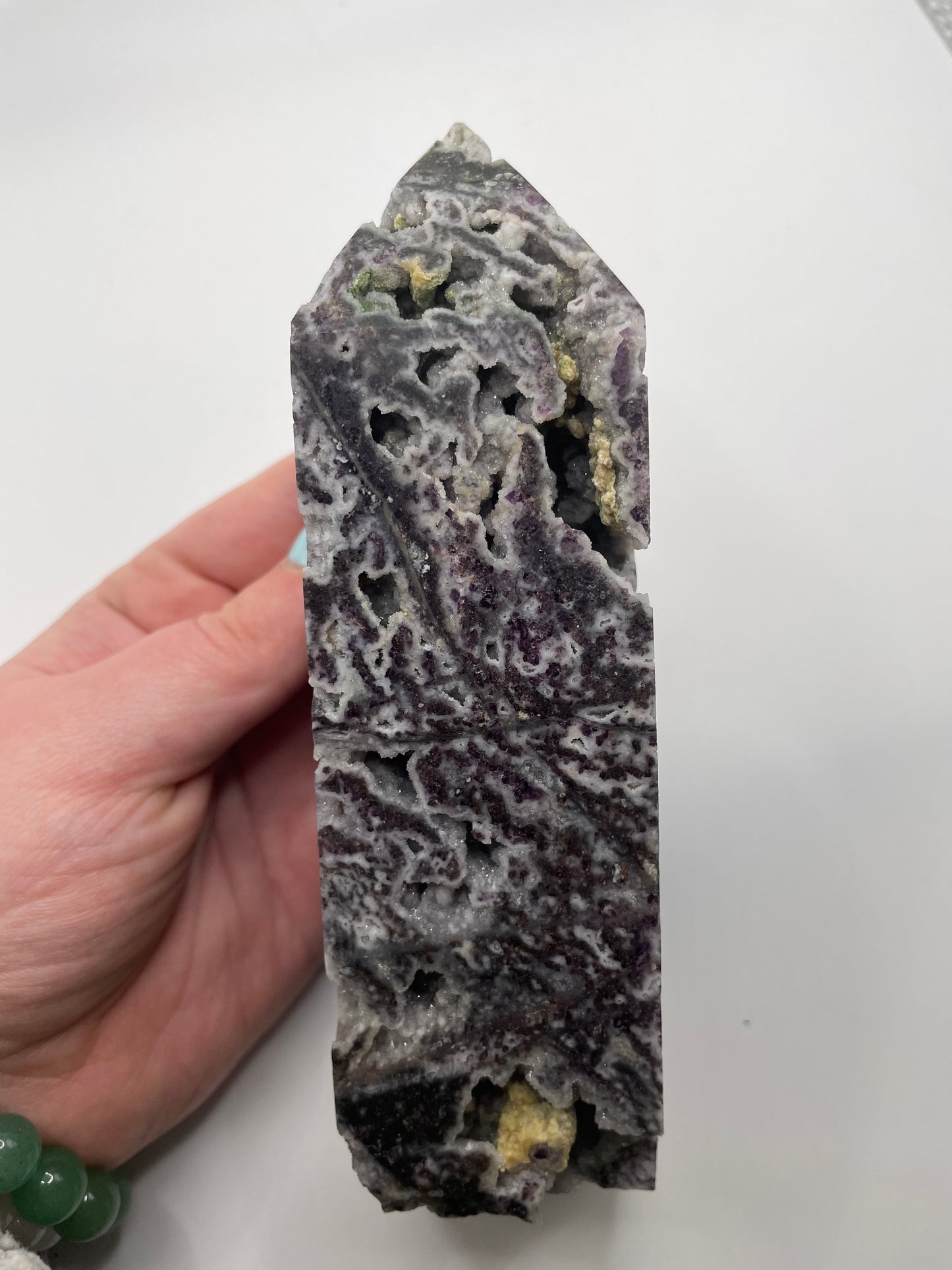 Purple sphalerite tower