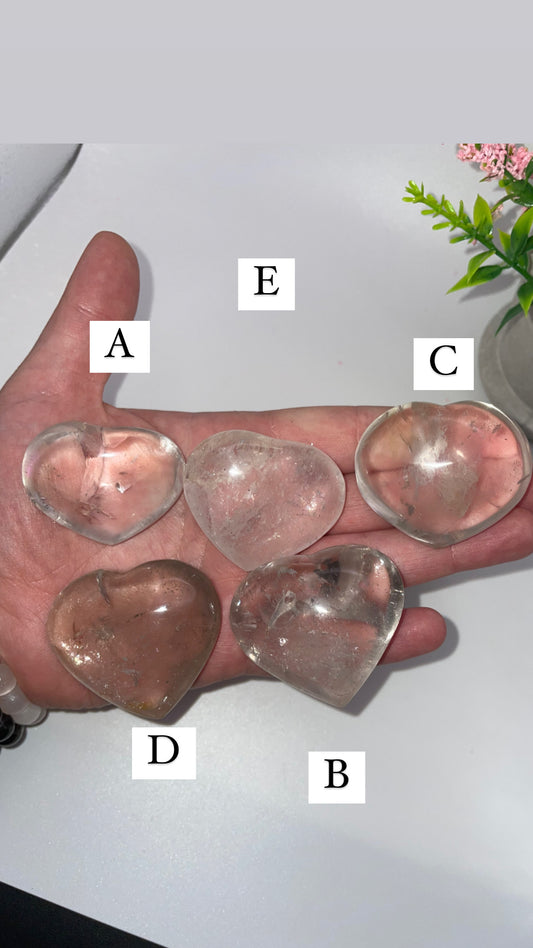 Clear Quartz hearts