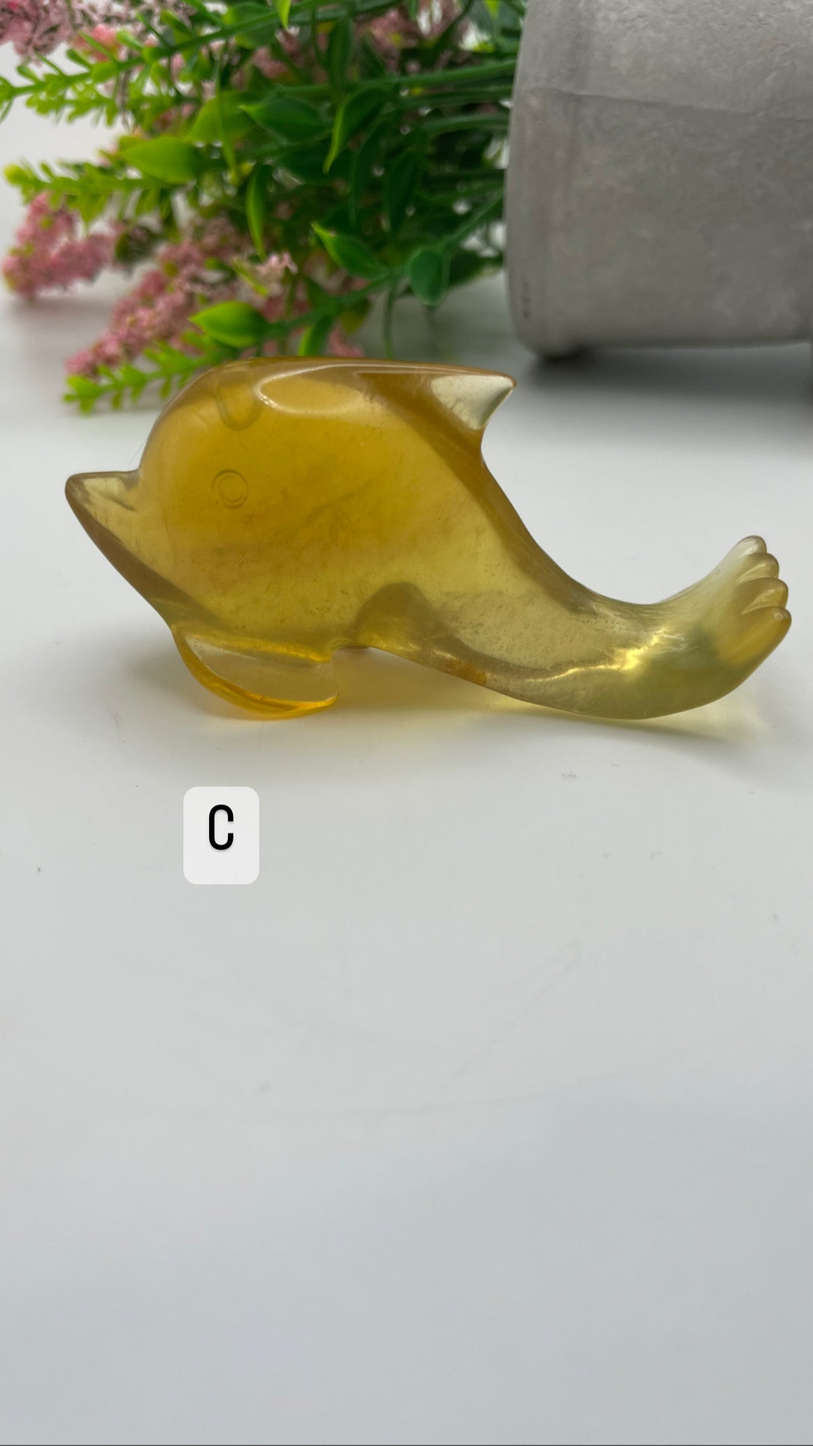 Yellow fluorite dolphin