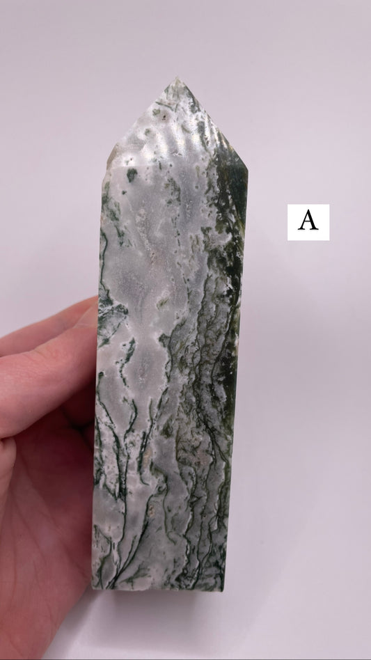 Moss agate towers