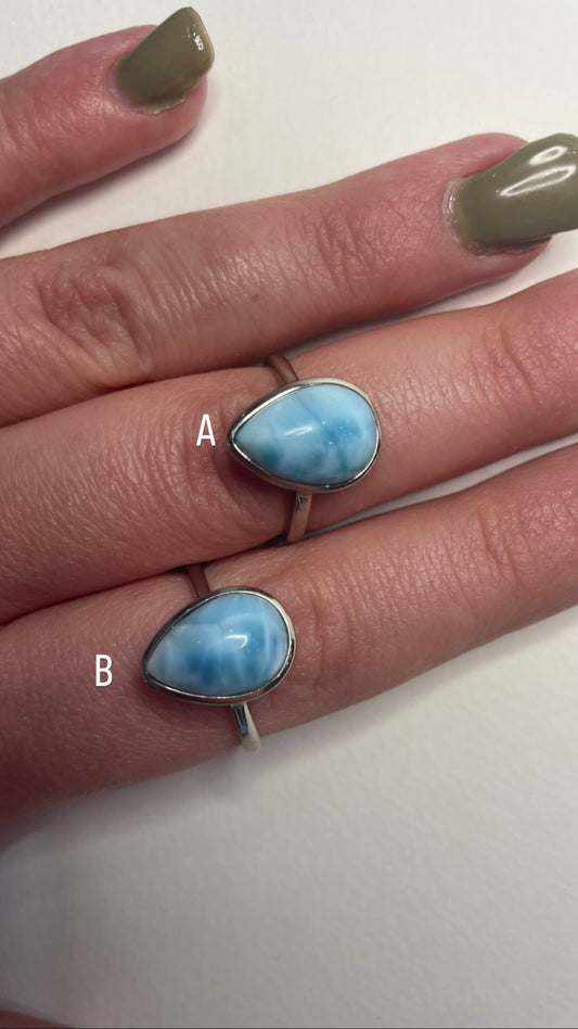 Larimar rings