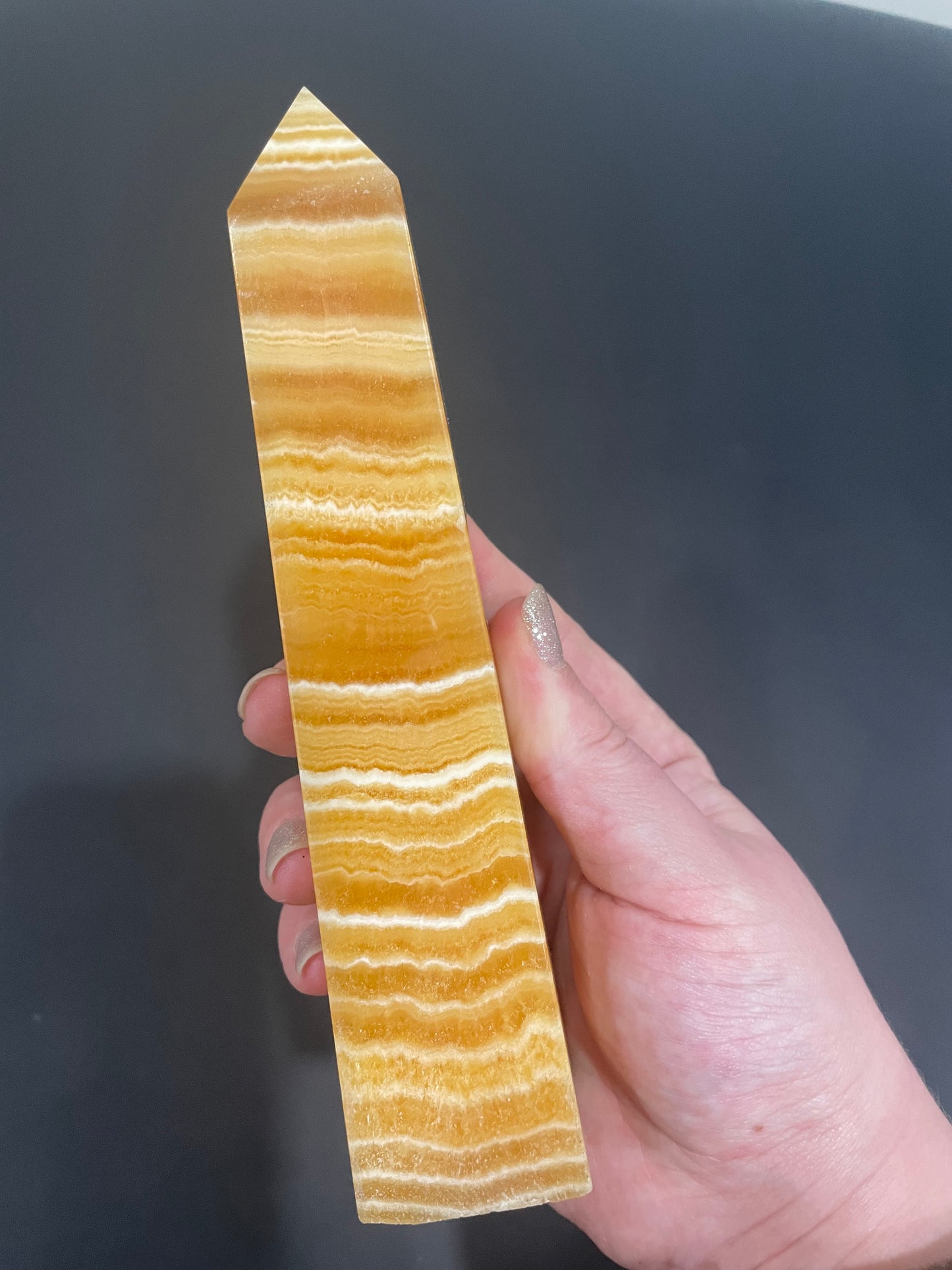 Orange calcite tower