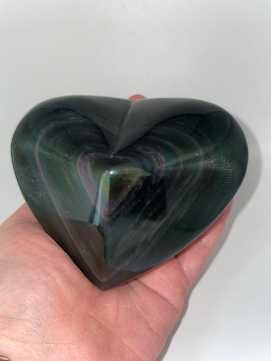 Rainbow obsidian heart