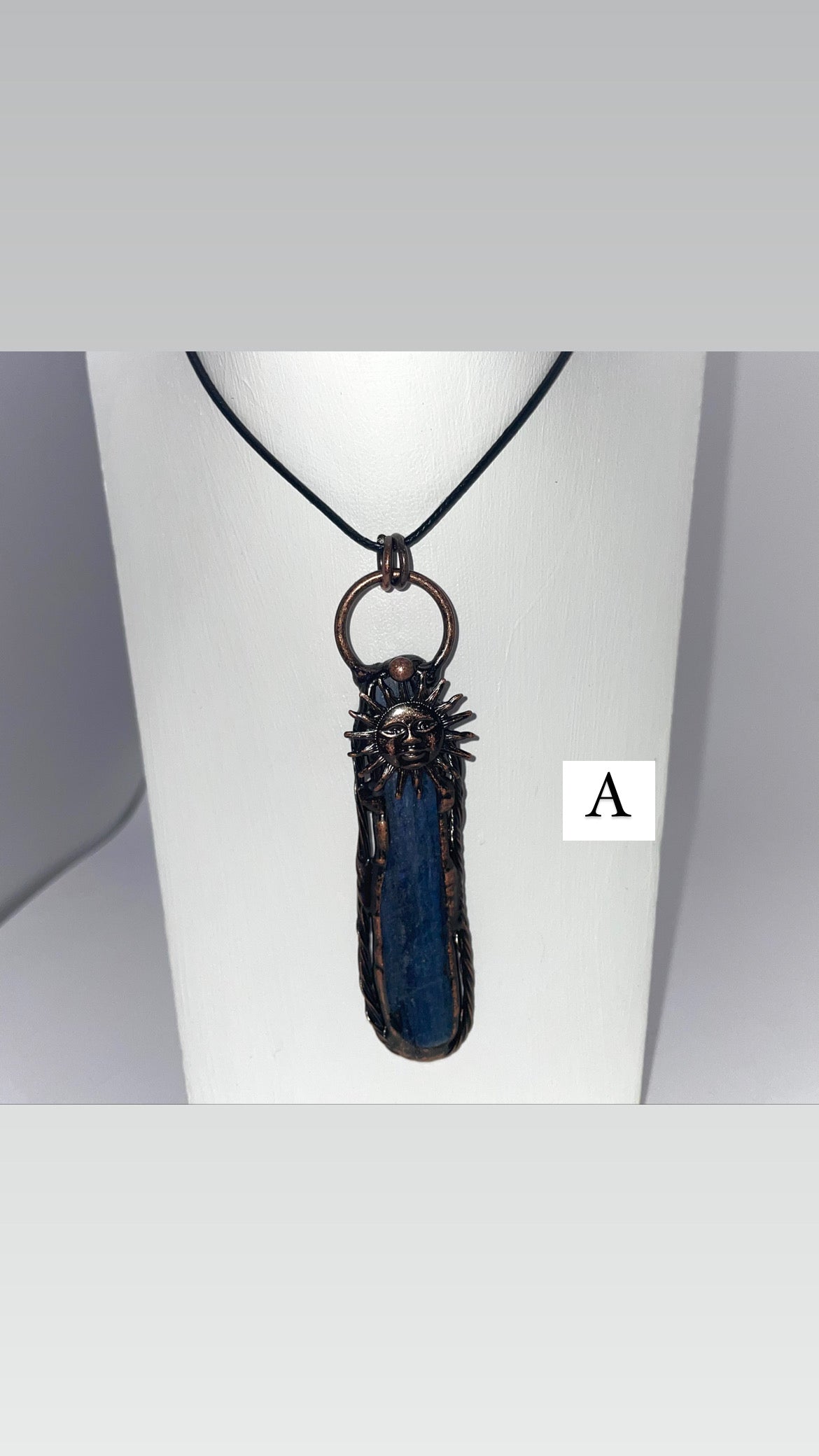 Kyanite necklace with sun