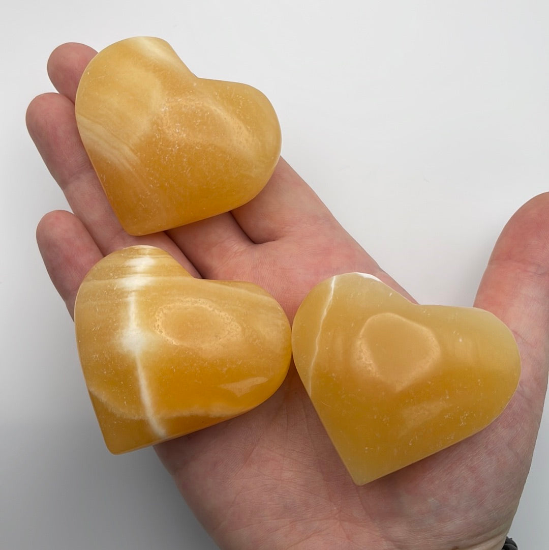 Orange calcite heart