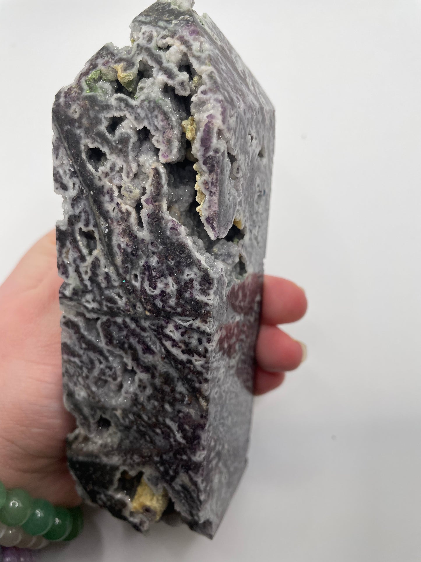 Purple sphalerite tower